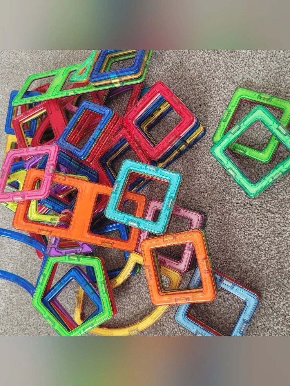 Magnetic Building Squares — Multi-Color Kids Construction Toy